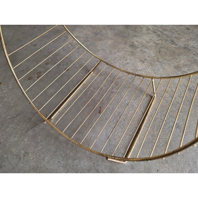 1970s Vintage Mid-Century Modern Brass Hoop Wire Log Holder & Record Rack For Sale - Image 5 of 17