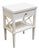 Pottery Barn Clara Lattice Collection Contemporary Modern 21" Nightstand in Sky White Finish For Sale