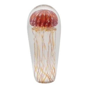 Golden Barberry Glass Jellyfish Sculpture