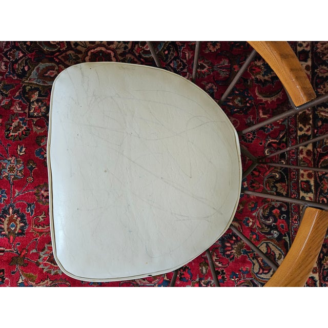 1960s MCM Armchair Designed by Richard McCarthy for Selrite Wrought Iron and Oak Wood Armchair For Sale - Image 6 of 7