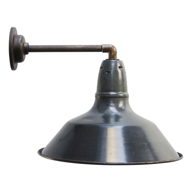 Vintage French Industrial Cast Iron Sconce For Sale