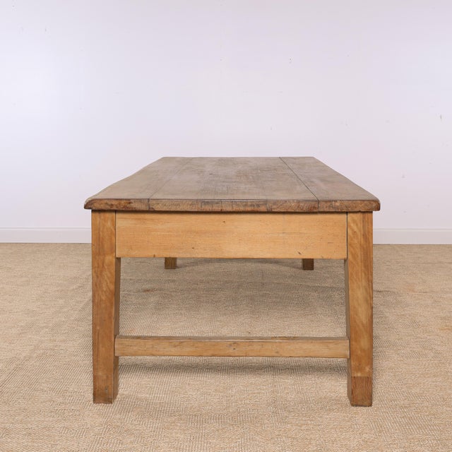 Antique English Pine Three-Drawer Farmhouse Table | Circa 1870 For Sale - Image 4 of 8