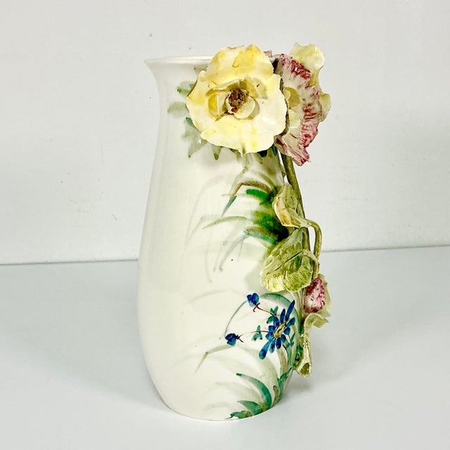 Mid 20th Century Mid-Century Czechoslovakia Hollywood Regency Trompe L’Oeil Porcelain Posey Vase For Sale - Image 5 of 15