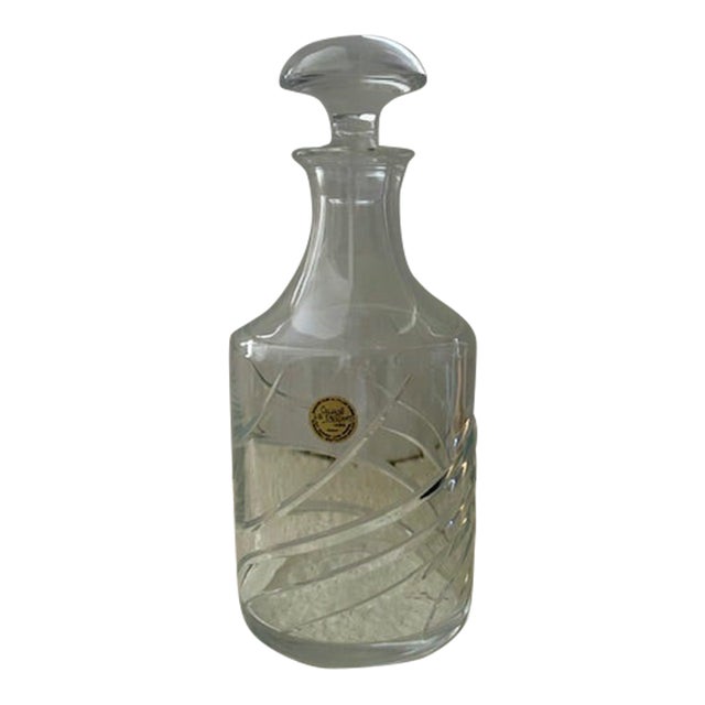 1980s Lead Crystal Wind Decanter From Cristal G. Durand For Sale
