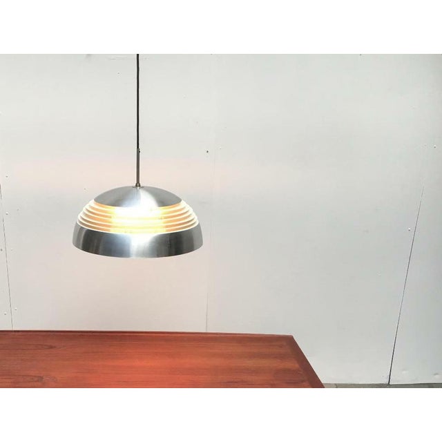 Mid-Century German Space Age Aluminum and Glass Pendant Lamp from Doria, 1960s For Sale - Image 13 of 18