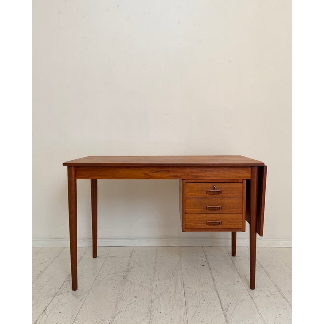 Arne Vodder Teak Writing Desk with Drop Leaf Extension by Arne Vodder, Denmark, 1960s For Sale - Image 4 of 12