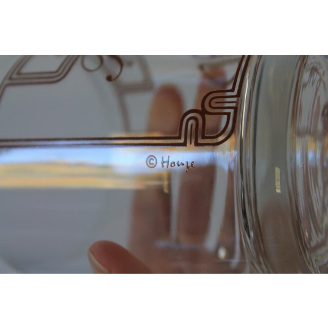 Mid-Century Modern Vintage "Jim's Private Bar" Lowball/Rocks or Highball Drinking Glasses Made by Houze Glass For Sale - Image 3 of 10