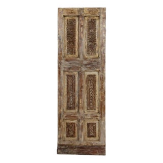Spanish Carved Door Panel | Rustic Modern Farmhouse Barn Door Statement Piece 80x26 For Sale