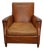 Vintage French Cognac-Colored Leather Club Chair, 1940s For Sale