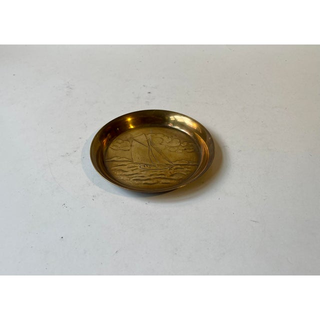Bronze Maritime Sailboat Dish from Ægte Ildfast, 1930s For Sale - Image 4 of 8