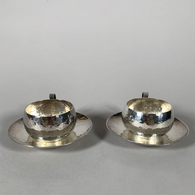 1950s Silver-Plated Metal Cups by Jean Despres, 1950, Set of 2 For Sale - Image 5 of 10