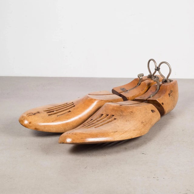 Wood Antique Wooden Shoe Forms With Metal Handles C.1920 For Sale - Image 7 of 7