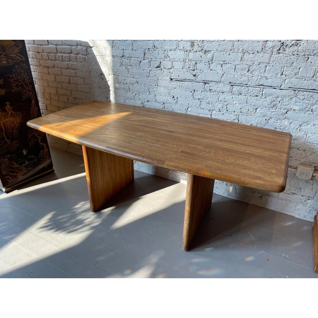 Mid-Century Modern 1970s Vintage Mid-Century Modern Solid Wood Dining Table or Desk For Sale - Image 3 of 6