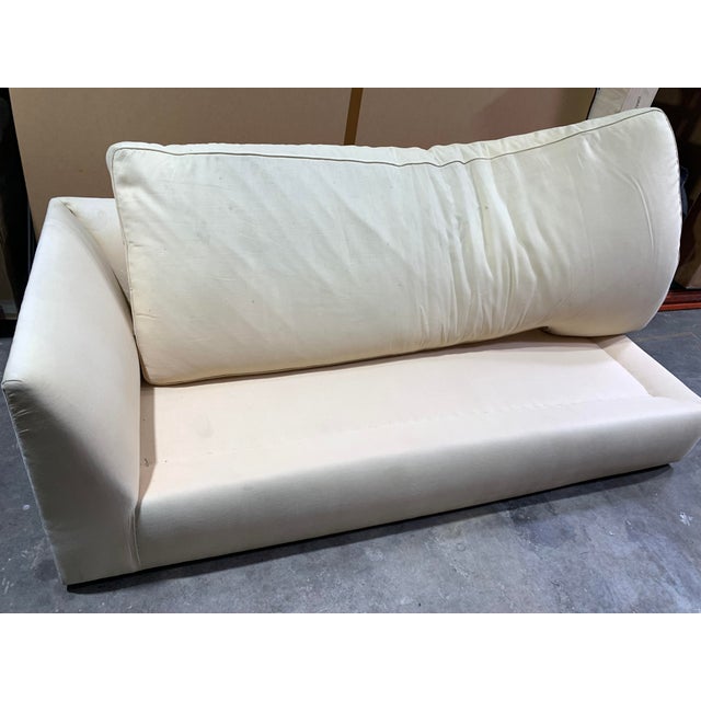 Cream Contemporary Cream Linen 'Left Back' Sofa by Waldo Fernandez For Sale - Image 8 of 14