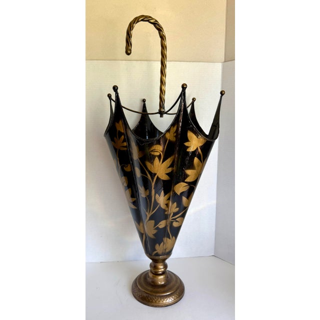 Here is a charming vintage Italian-style toleware umbrella stand, likely made in the later mid-century, 1960s. Designed in...