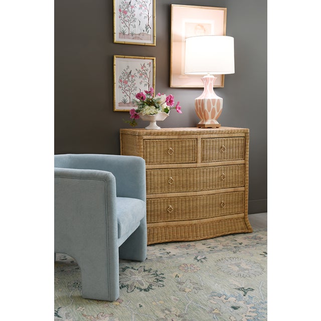 Matthew Izzo Home - Celine Rattan, Soft Glide Four Drawer Chest With Satin Brass Hardware For Sale In New York - Image 6 of 10