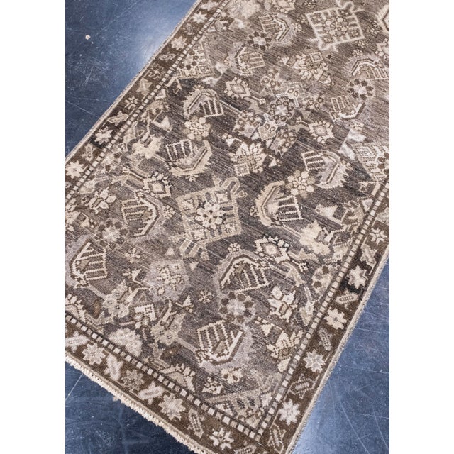 Turkish Vintage Runner Rug Brown & Ivory Anatolian Handwoven Wool 2'6" X 9'3" This vintage Anatolian runner rug is a...