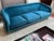 Hollywood Regency Jonathan Adler Bacharach Velvet Sofa, Peacock Blue For Sale - Image 3 of 12