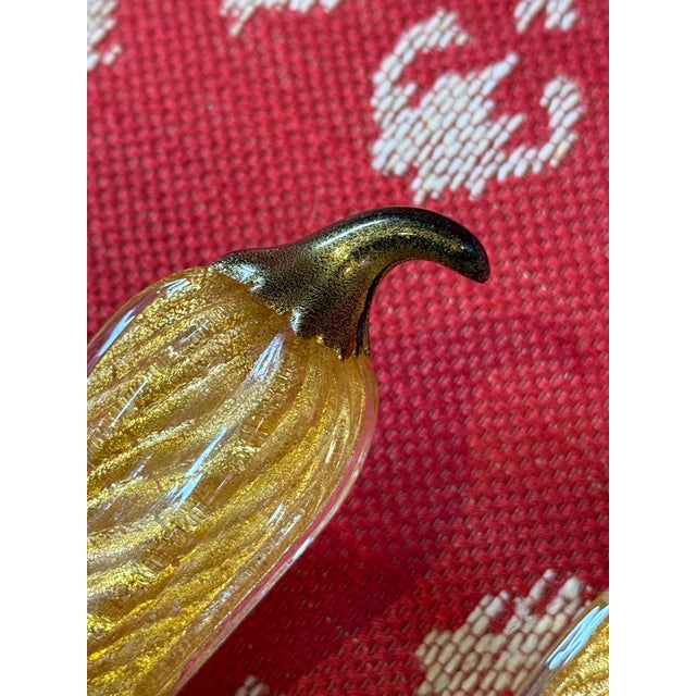 Italian Italian Murano Art Glass Zucchini Sculptures, Set of Two For Sale - Image 3 of 10