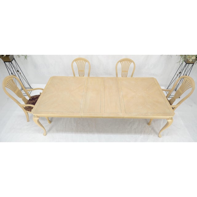 Wood Queen An Style White Wash Dining Table 6 Chairs Set by Century Furniture MINT For Sale - Image 7 of 17