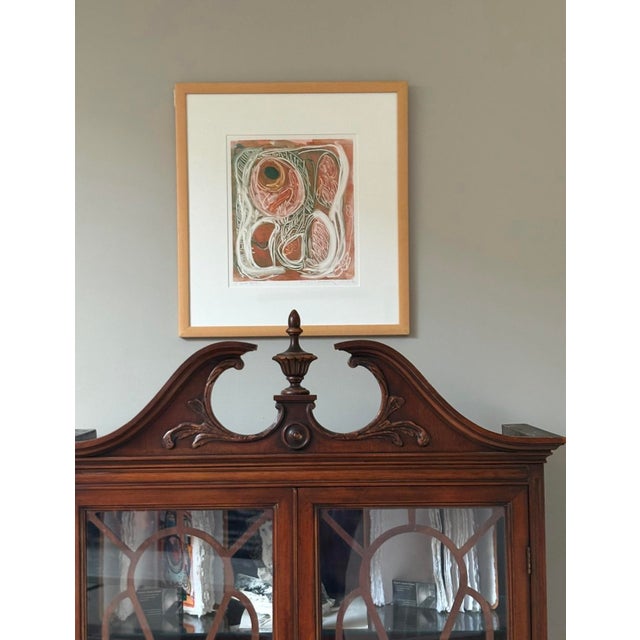 Abstract Organic Mixed Media Painting by Marjorie Schlossman, 19.5” X 21.25”, Signed For Sale - Image 10 of 11