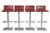 Set of Four Frag Bottega Italian Red Leather Adjustable Swivel Bar Stools For Sale - Image 9 of 10