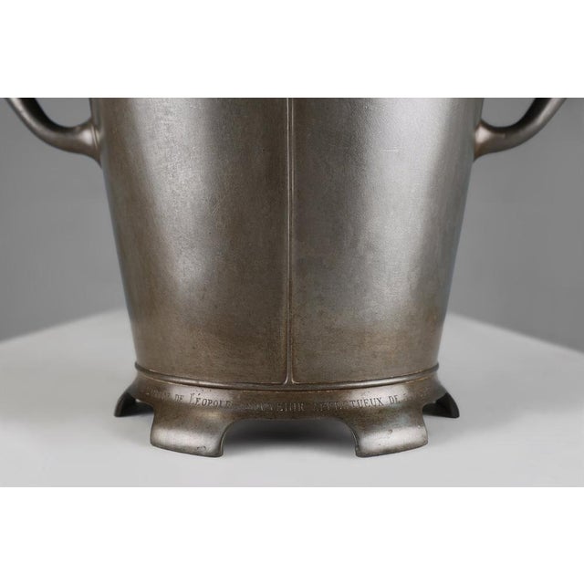 Art Nouveau Tin Champagne Cooler, Belgium, 1906 For Sale - Image 4 of 11