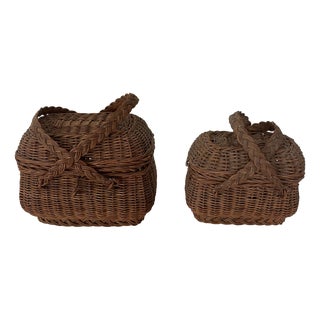 Miniature Baskets, 1890s, Set of 2 For Sale