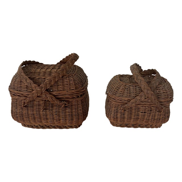 Miniature Baskets, 1890s, Set of 2 For Sale