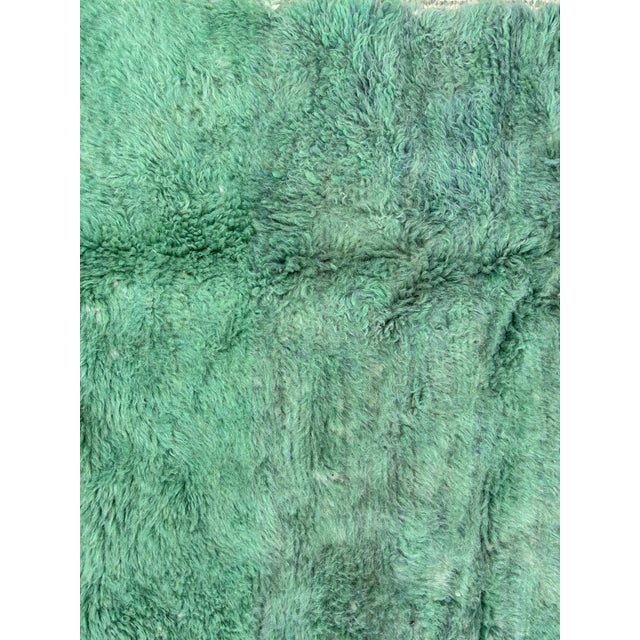 Moroccan Large Mint Green Moroccan Mrirt Wool Rug For Sale - Image 3 of 9