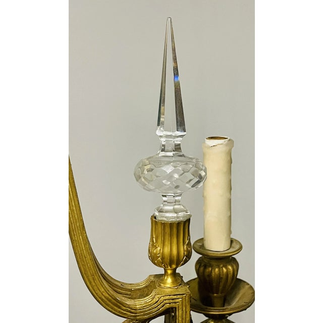 Louis XVI 19th Century Dore Bronze Chandelier, Six Light, Estate Item For Sale - Image 10 of 13