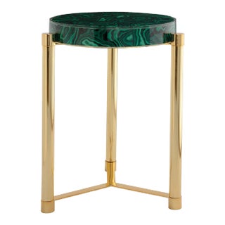 Malachite Gold Accent Table For Sale