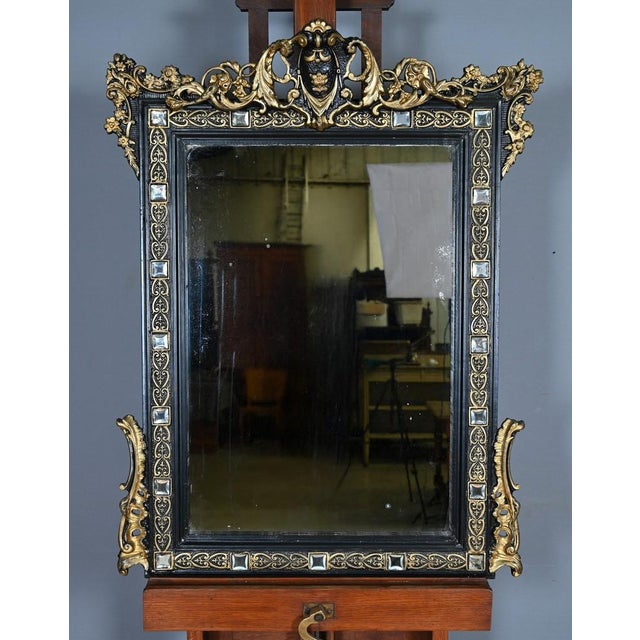 Antique Napoleon III Mirror with Pediment, 1800s For Sale - Image 3 of 15