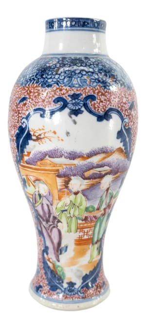 Chinese Export Rose Mandarin Palette Vase