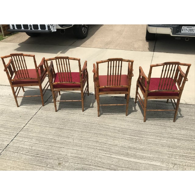 Captiva Collection Faux Bamboo Wood Dining Chairs by Drexel Set of 4