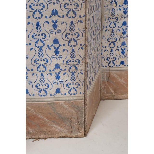 Wood Italian Painted 4-Panel Paravent Screen, 19th Century For Sale - Image 7 of 14