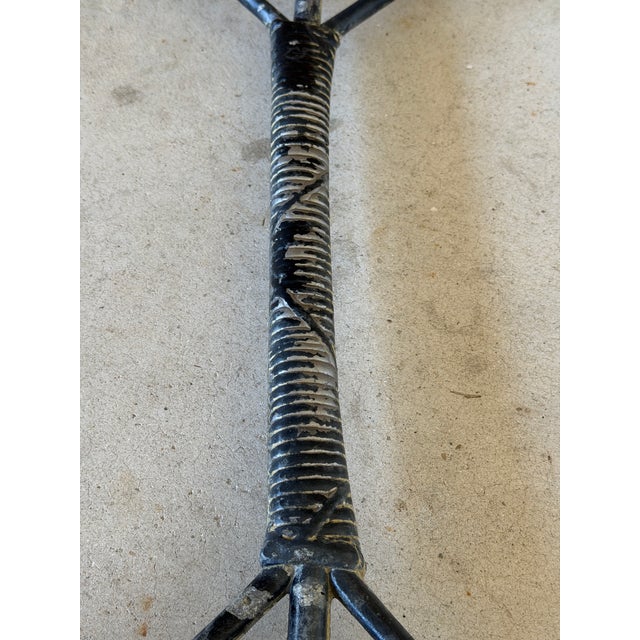 Pair Vintage Coastal Faux Bamboo Aluminum Side Tables With Glass Tops For Sale - Image 11 of 12