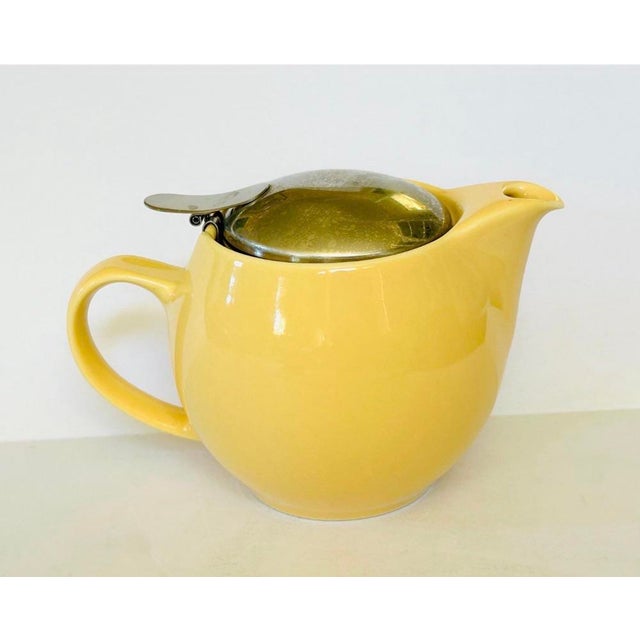 This is a vintage Beehouse ceramic teapot made in Japan, finished in a mellow yellow (referred to as "Banana" or "BA") and...