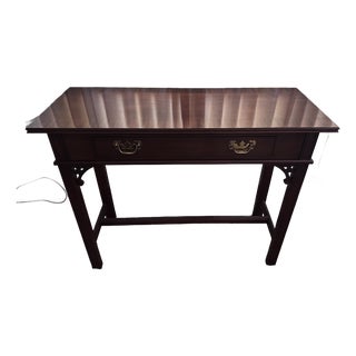 Councill Furniture Georgian Carved Banded Mahogany Console Table For Sale