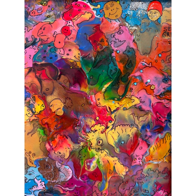 2020s Original Abstract Painting Serg Graff "Kikoriki" Surreal Fantasy, Pop Art, Coa For Sale - Image 5 of 9