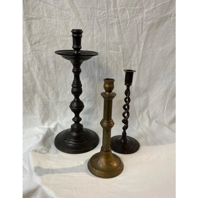 Vintage Maitland Smith Candle Holder Collection- 3 Pieces For Sale - Image 9 of 9