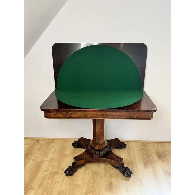 Antique William IV Rosewood Card Table, 1830s For Sale - Image 3 of 13