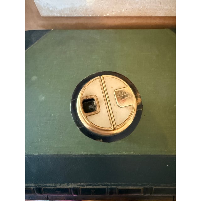 Bone Vintage Sarome Table Lighter Japan Deep Brown Horn Inlay Mid Century Decor For Sale - Image 7 of 9