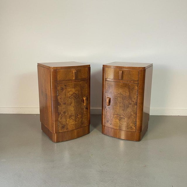 Art Deco Walnut Burr Bedside Tables, Set of 2 For Sale - Image 15 of 15