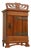 Antique Dutch Art Nouveau Wall Cabinet in Cherry Wood and Brass, 1910 For Sale