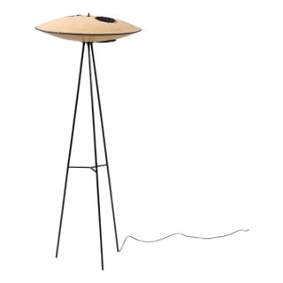 Mid 20th Century Mitchell Bobrick for Controlight Mid Century Enameled Steel and Fiberglass Floor Lamp For Sale