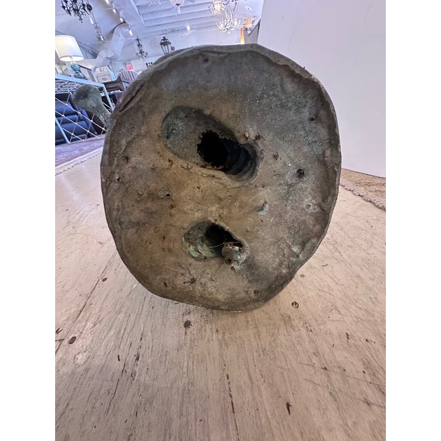 Vintage Bronze Garden Statue Fountain of Young Girl With Watering Can For Sale - Image 11 of 11