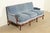 Baker Furniture Company Baker Furniture Style French Provincial Louis XV Carved Walnut Velvet Upholstered Sofa | Circa 1960s For Sale - Image 4 of 13