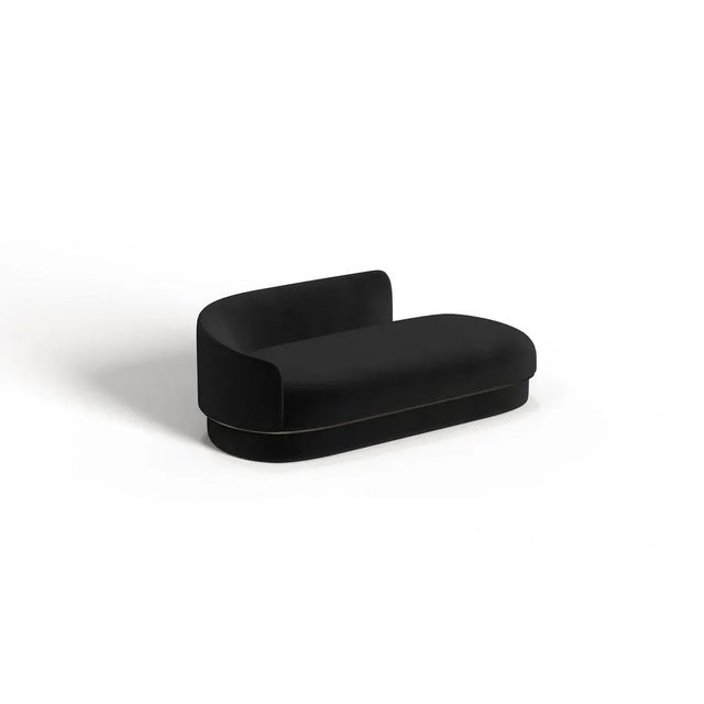 Modern Gentle Daybed in Black Velvet and Bronze Metal by Javier Gomez For Sale - Image 4 of 4