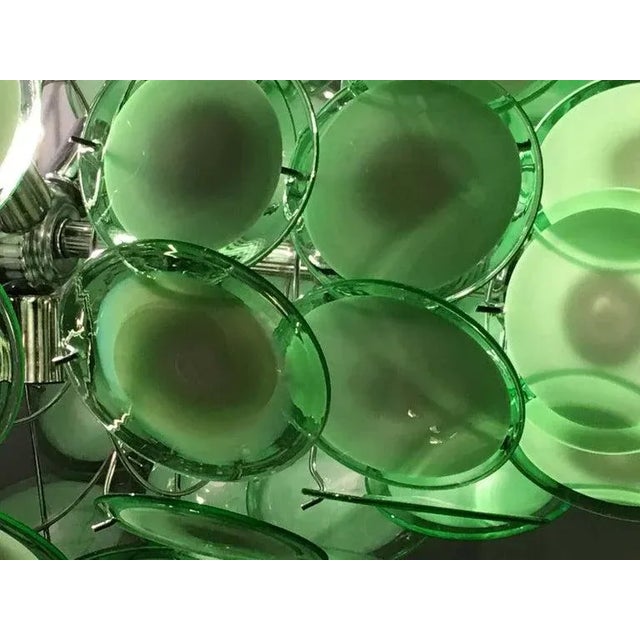 Art Deco Pair of Art Deco Style Circular Murano Glass Sphere Chandeliers For Sale - Image 3 of 9